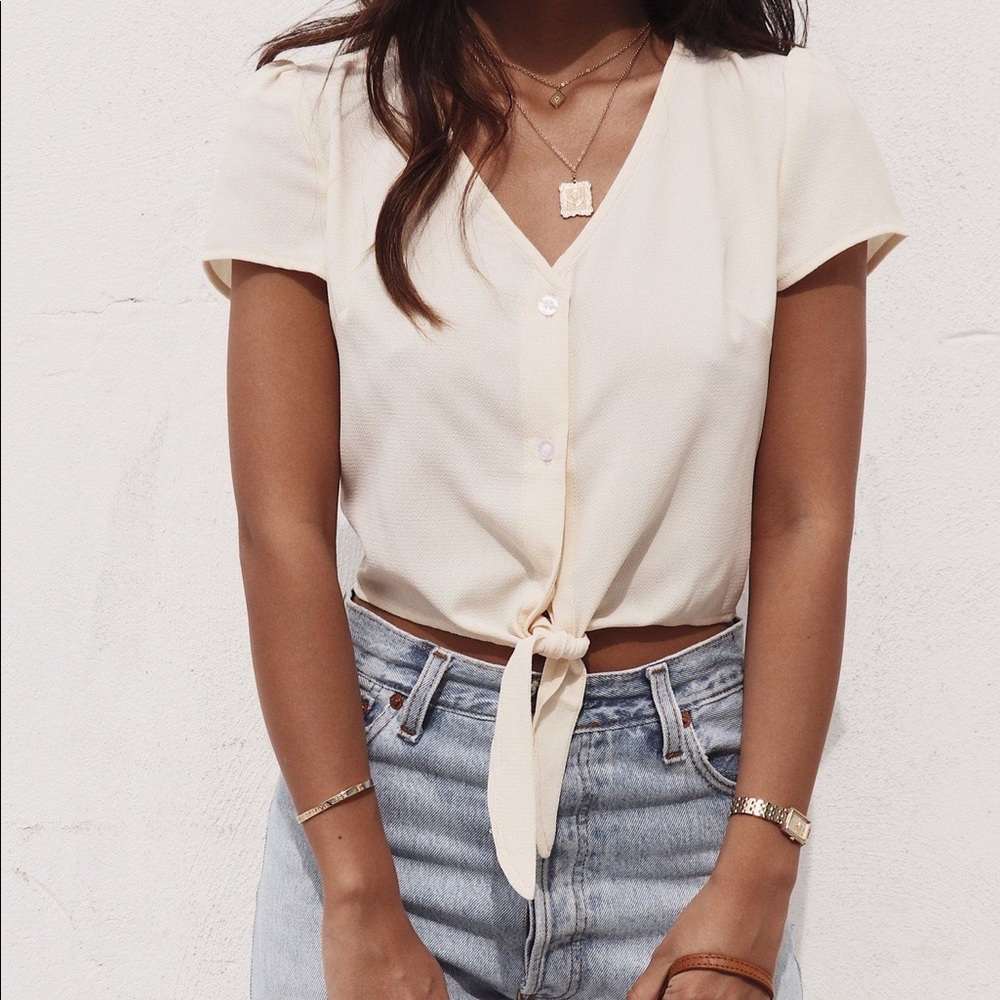 Cream Crop Top